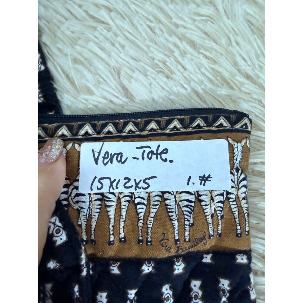 Vera Bradley Zebra Print Quilted Small Tote Shoulder Bag Boho Y2K - Picture 10 of 10
